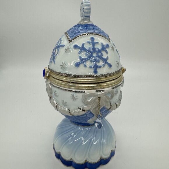 Frosty the Snowman MUSIC BOX Egg Shaped Home For The Holidays Japan 7" EUC! - Picture 3 of 16